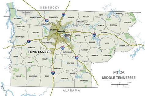 middle tenn. vs tennessee|map of southern middle tn.